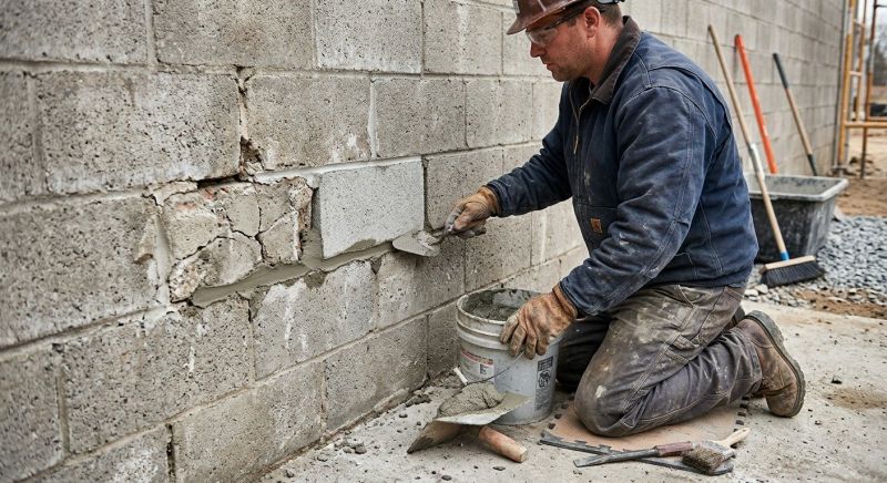 Cinder Block Wall Repair in Perkasie, PA