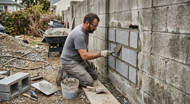Cinder Block Wall Repair in Riegelsville, PA