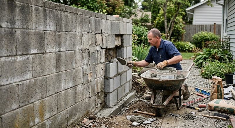 Cinder Block Wall Repair in South Plainfield, NJ