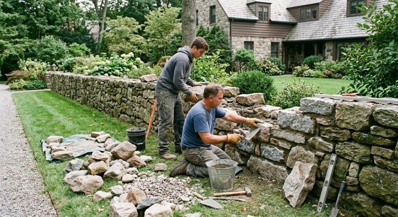 Stone Wall Repair in Bridgewater, NJ